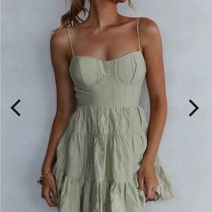 Galilea Tied Back Mini Dress Sage